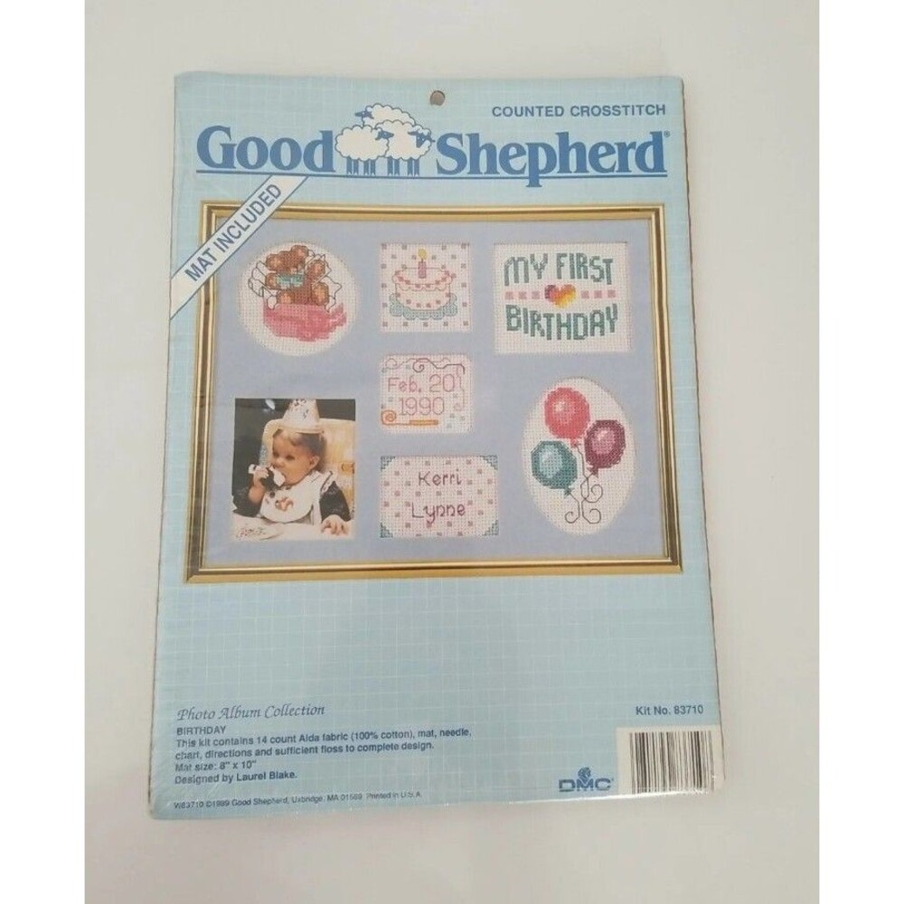 Good Shepherd Counted Cross Stitch First Birthday W/Mat Birthday NIP Sealed